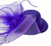 Шляпка с вуалью "Перья", фиолетовая