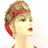 Кокошник "Совенок" красный