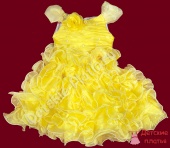 Детское нарядное платье "Желтые воланы"