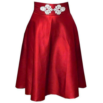 Юбка с аппликацией на поясе и регулировкой обхвата