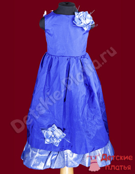 Детское нарядное платье "Цветы Электрик"