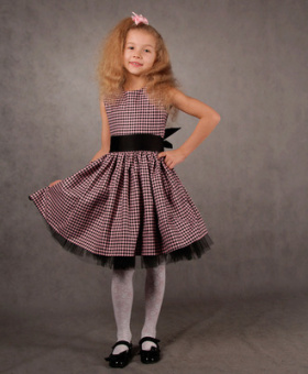 Детское нарядное платье "Маргарита" гусиные лапки