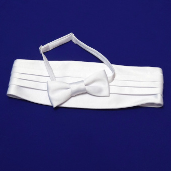 Бабочка и пояс-кушак белые