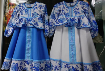 платье для девочки гжель