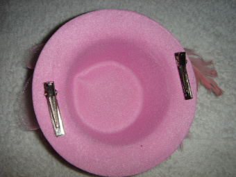Шляпка с вуалью "Перья", розовая