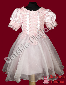 Нарядное детское платье "Розовое кружево ЕК-5"