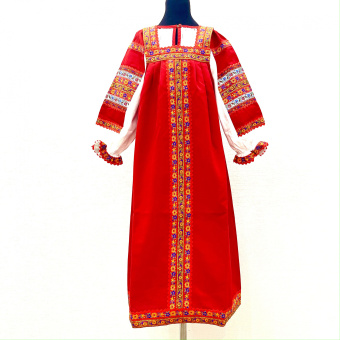 Сарафан народный "Ромашковый узор" красный