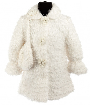 Пальто для девочки, вязаное на подстежке "Sue boutique"