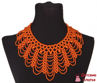 Накладной воротник - ожерелье "Оранжевые Кружева"