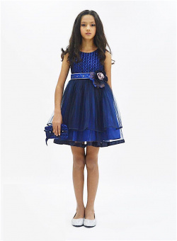 Платье для девочки темно-синее 