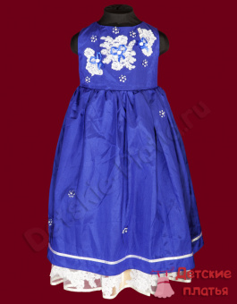 Детское нарядное платье "Синие маки"