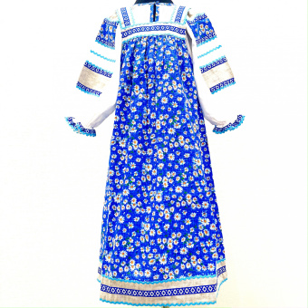 Сарафан народный "Ромашковое поле" синий