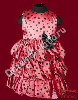 Детское нарядное платье "Розовый горох" 