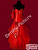 Нарядное детское платье "Красные перья"