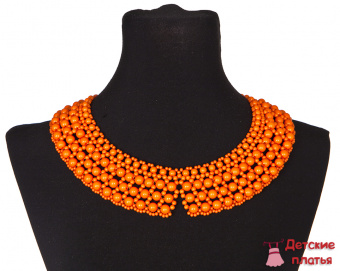 Накладной воротник - ожерелье "Оранжевые бусы"