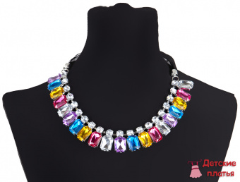 Накладной воротник - ожерелье "Разноцветные Камни"